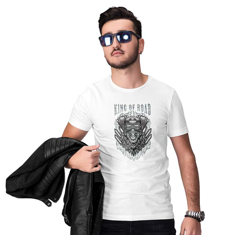 King of Road Men T-Shirt-White