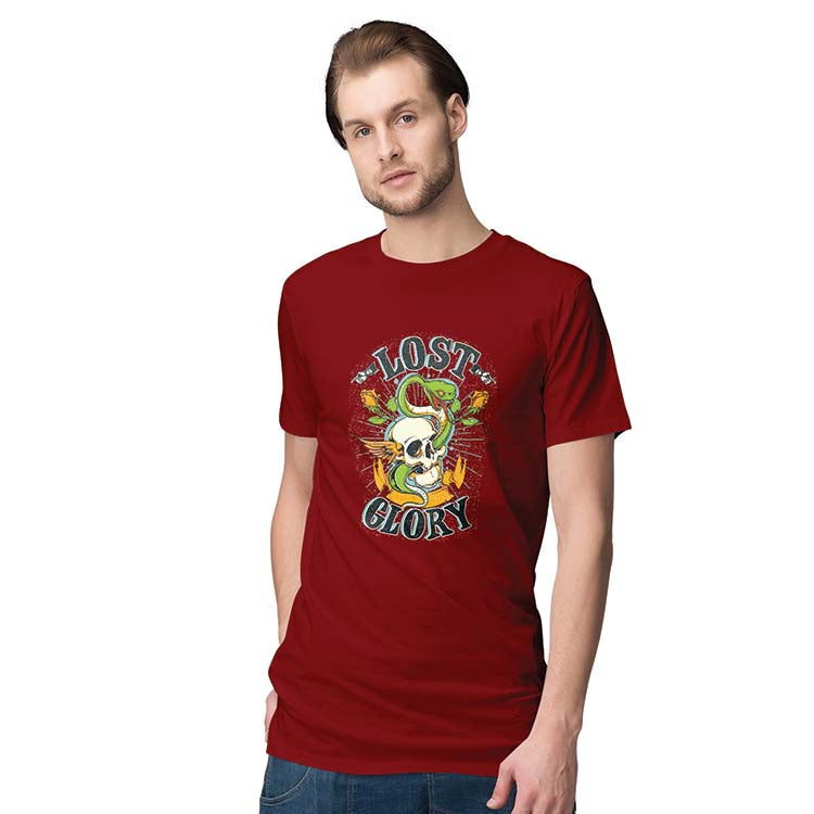 Lost Glory Men T-Shirt-Maroon