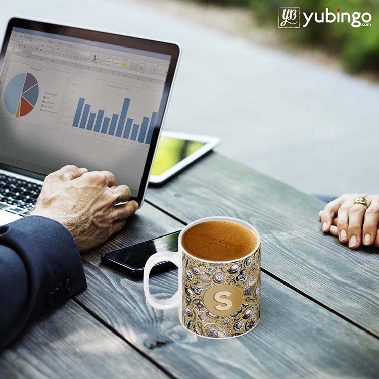 Nautical Brown Customised Alphabet Coffee Mug-Image2