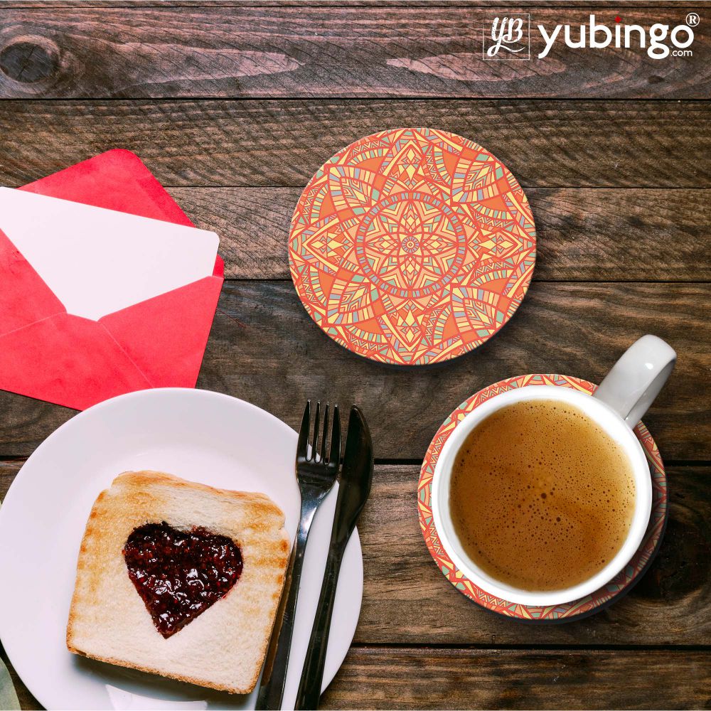 Orange Mandala Coasters-Image2