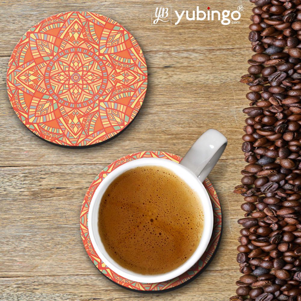 Orange Mandala Coasters-Image4