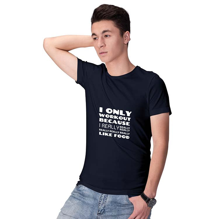 Really Like Food Men T-Shirt-Navy Blue