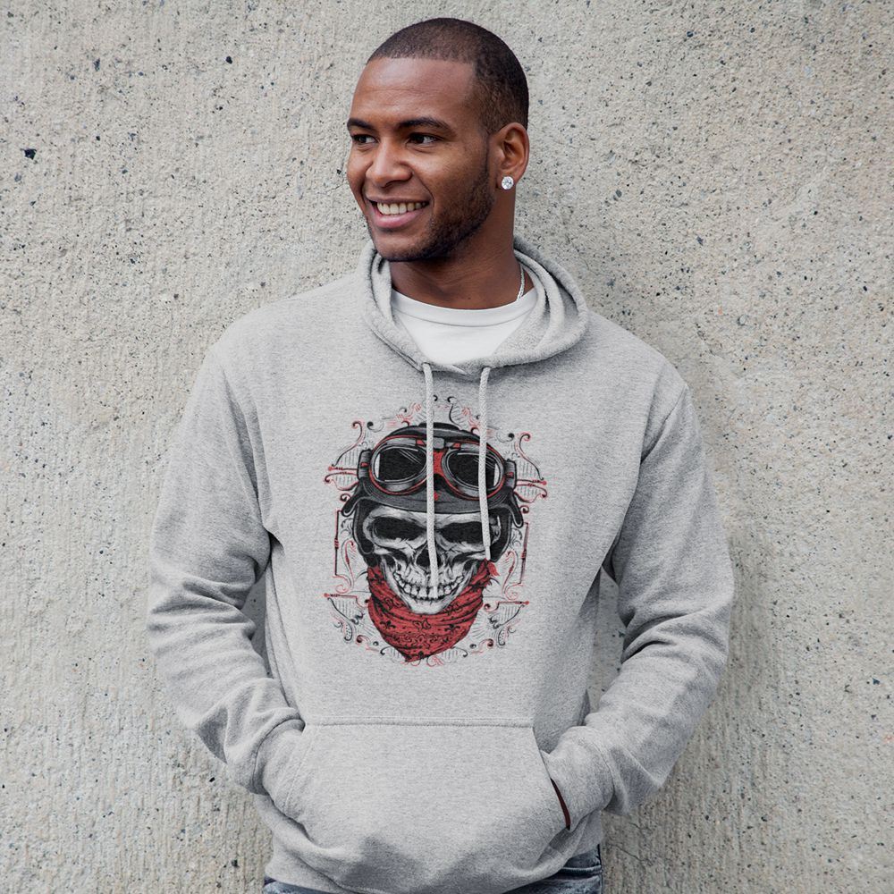 Skull Army Hoodie-Grey