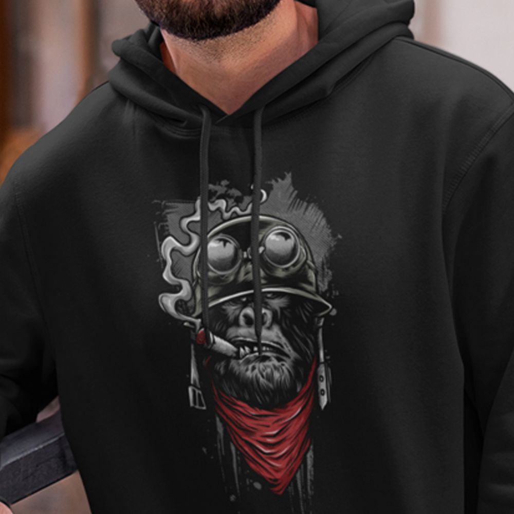 The Angry Ape Hoodie-Black