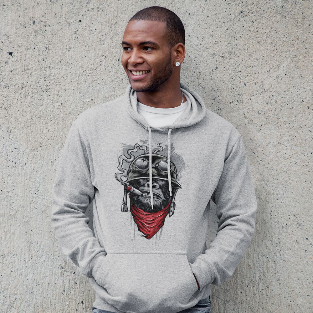 The Angry Ape Hoodie-Grey