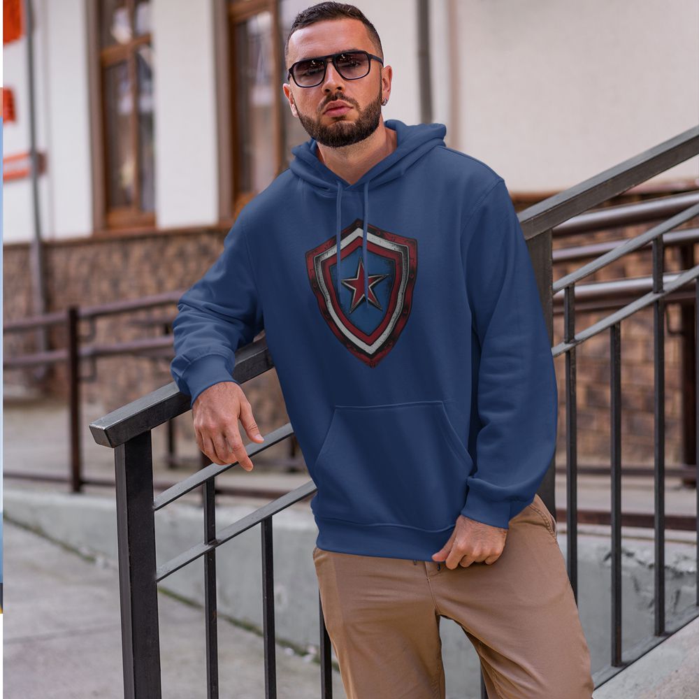 The Shield Hoodie-Navy