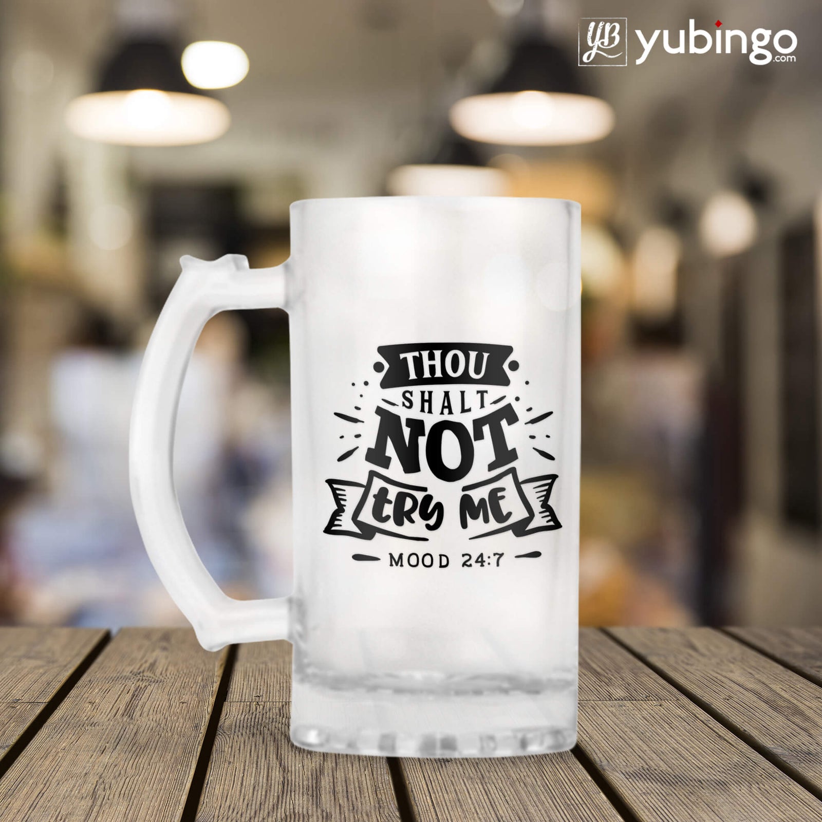 Thou Shalt Not Try Me Beer Mug-Image3