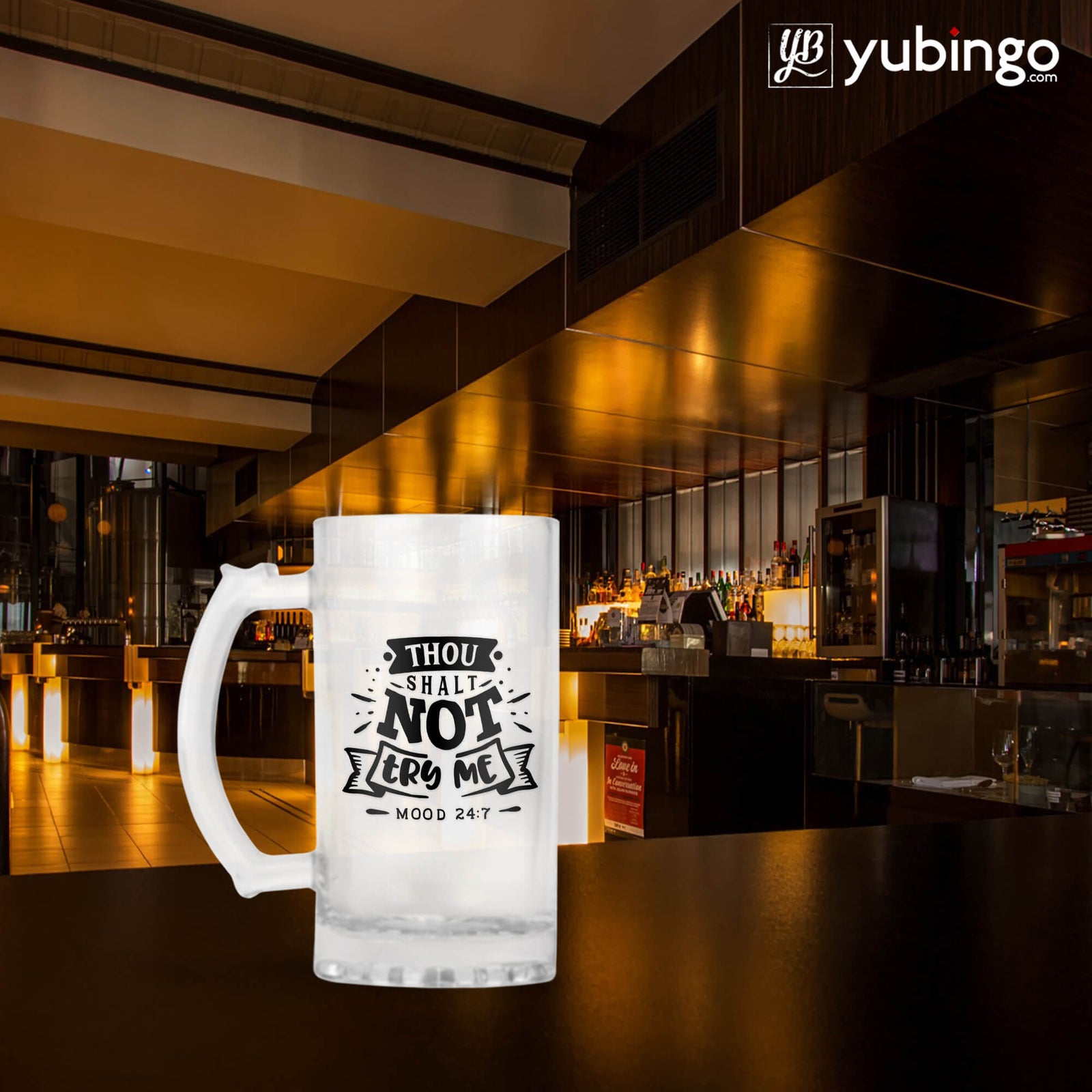 Thou Shalt Not Try Me Beer Mug-Image5