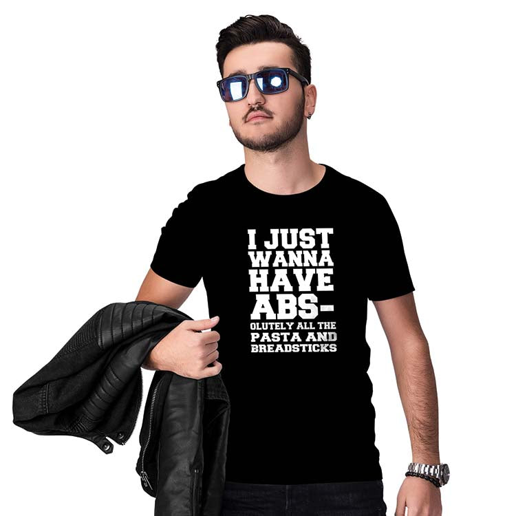 Wanna Have Abs Men T-Shirt-Black