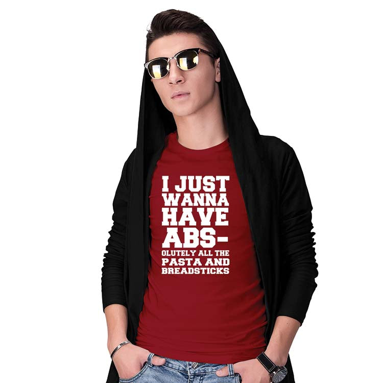 Wanna Have Abs Men T-Shirt-Maroon