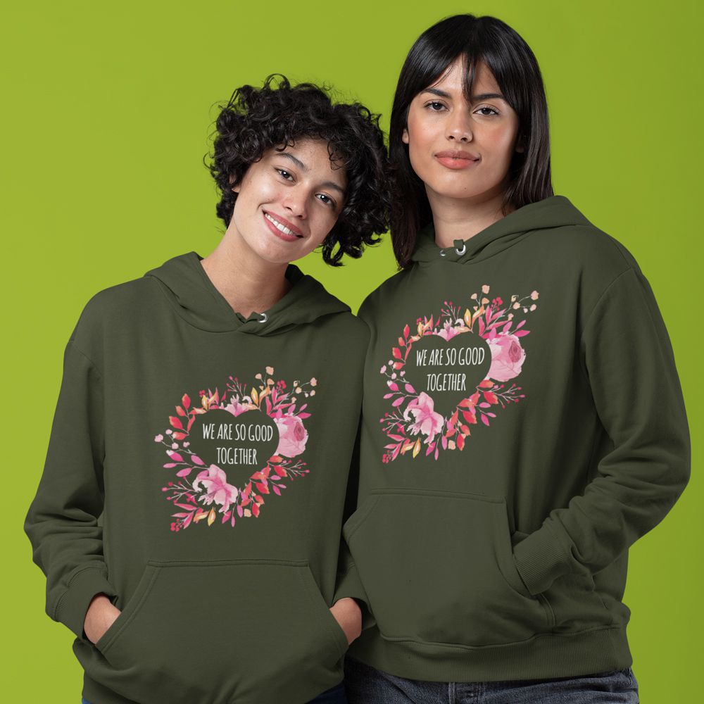 We Are So Good Together Hoodie-Olive