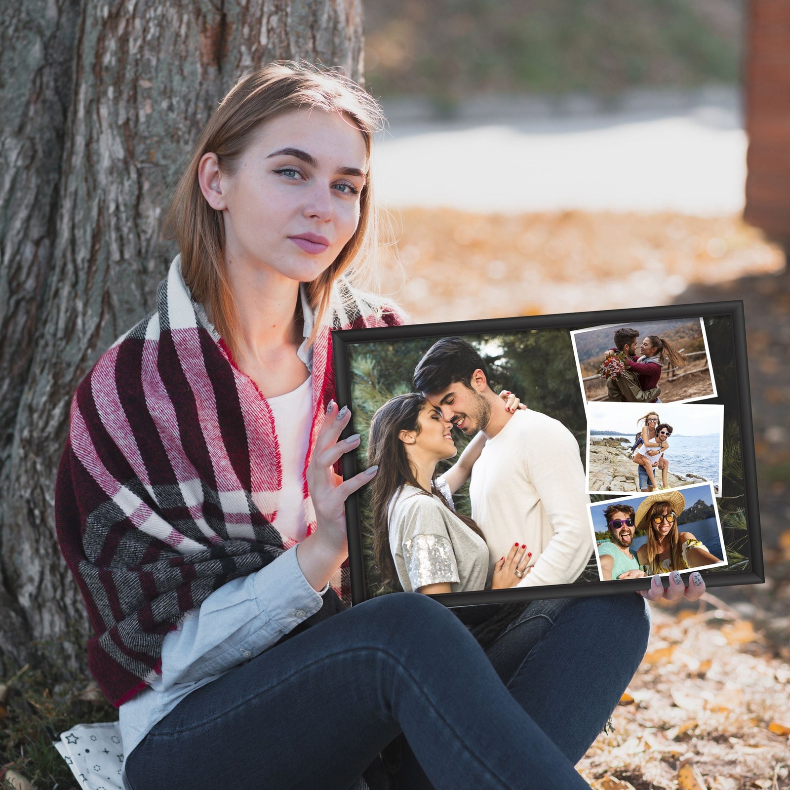 Photo Collage with 4 Photos Customised Frame