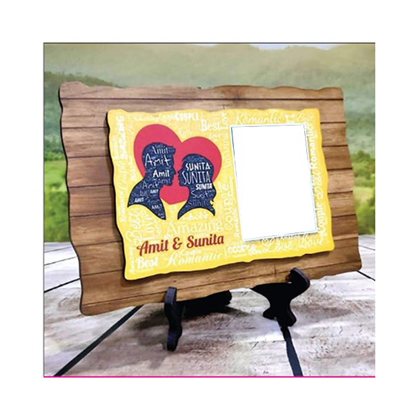 Love Wooden Plaque Photo Frame - MDF Wood, 8x6 Inches