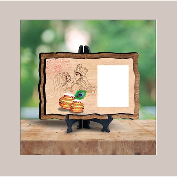 Wooden Plaque Photo Frame - MDF Wood, 8x6 Inches