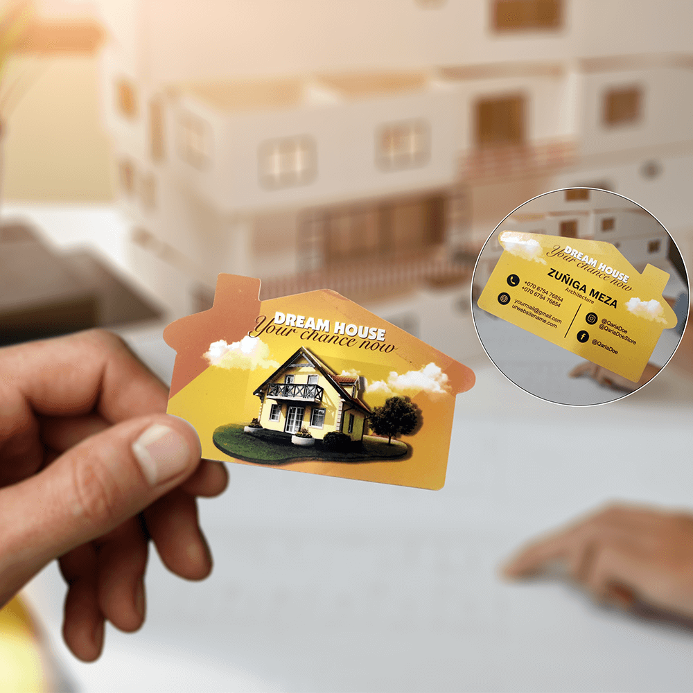 Premium Die Cut Visiting Card - Shape 13