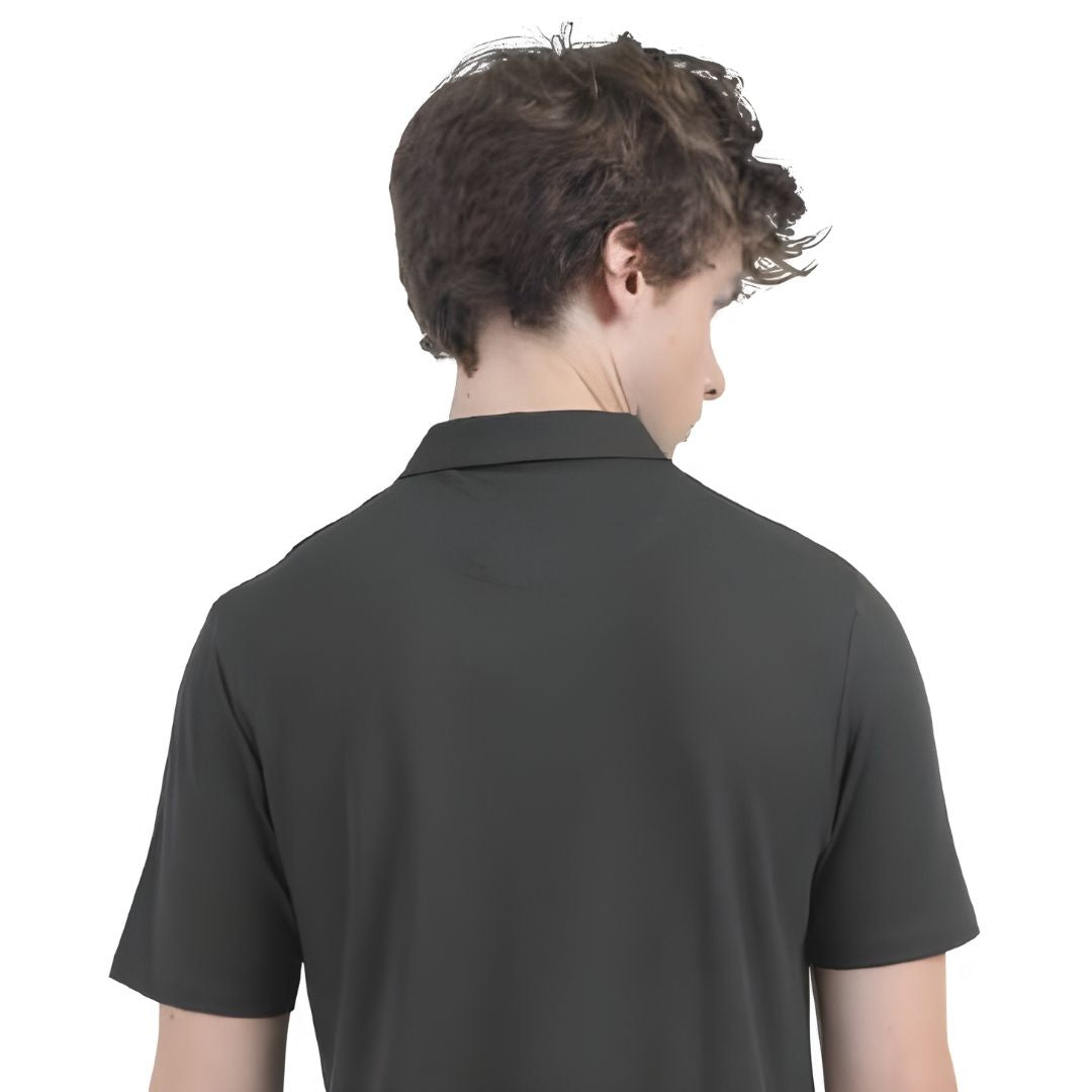 Rare Rabbit Vintage Zip Polo in dark grey – front view