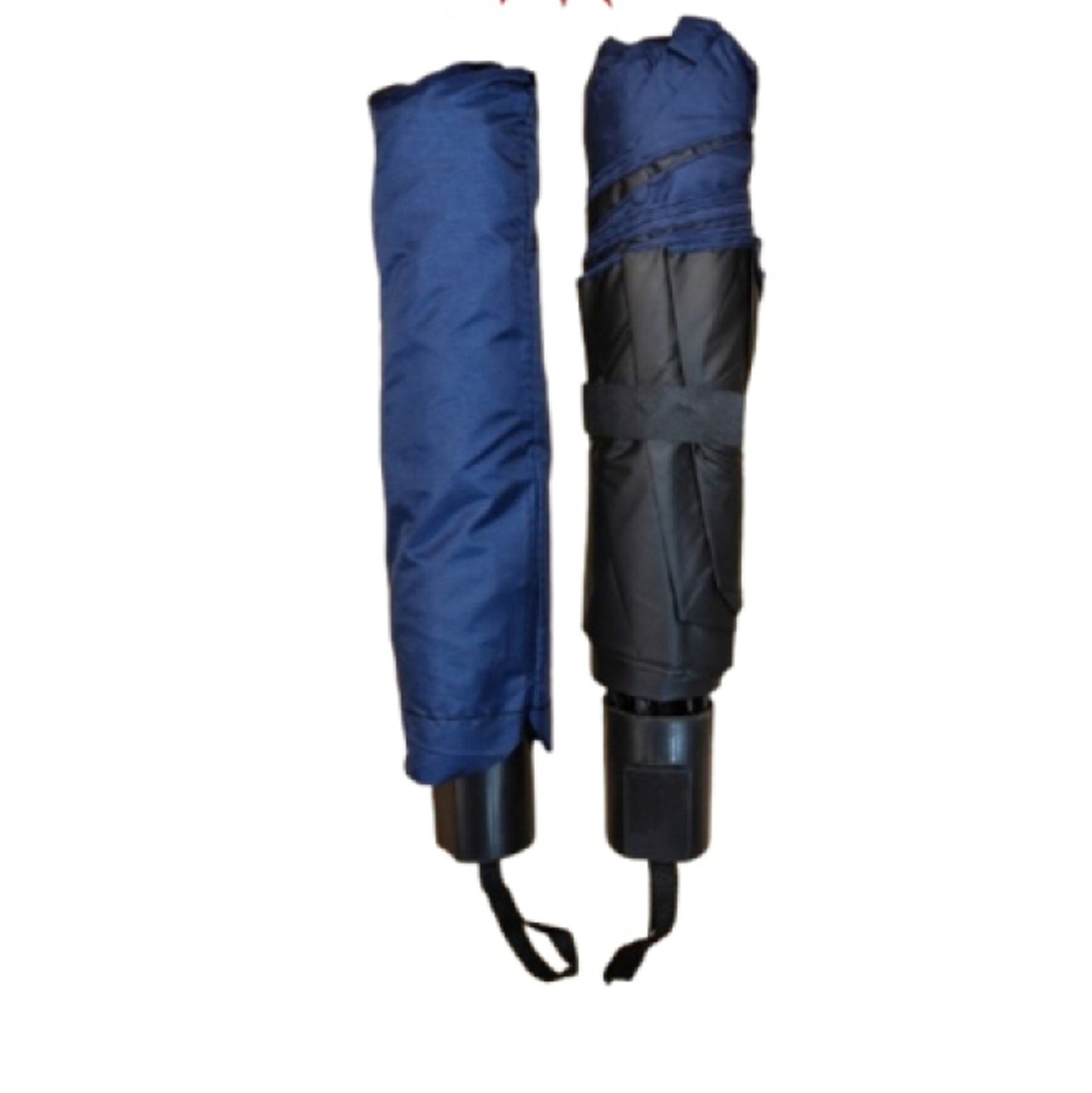 Manual foldable nylon umbrella with UV protection in navy blue and black color