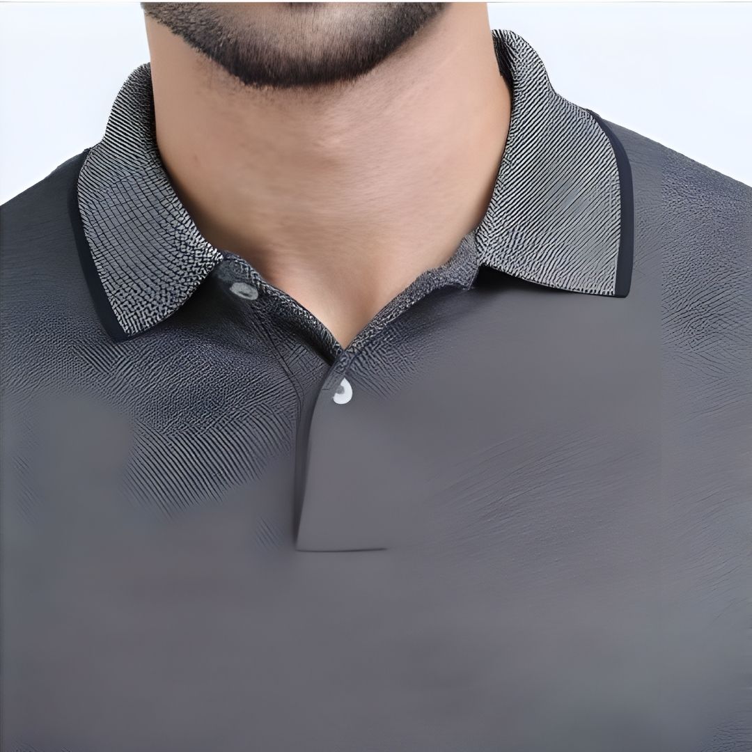 Mens Grey Polo T-Shirt – Stylish Cotton Comfort Wear