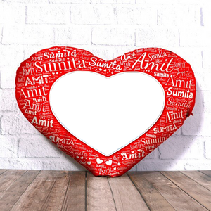 Heart Shape Name Mosaic Cushion