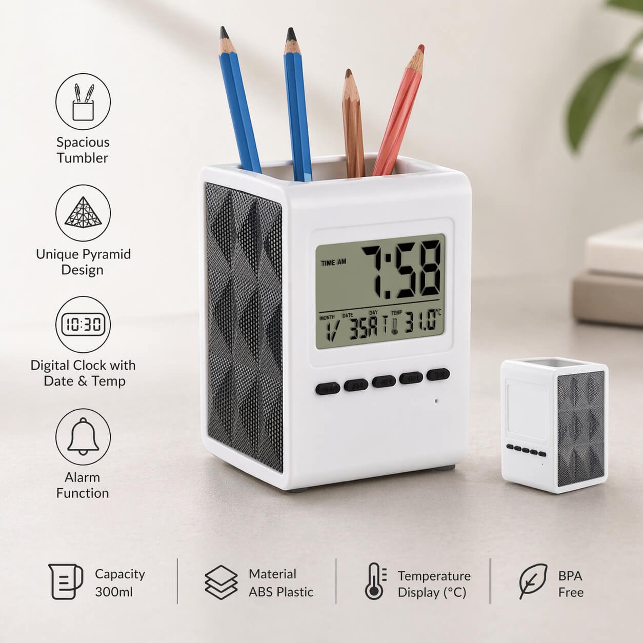 Tumbler with Digital Clock and Temperature  — corporate gift