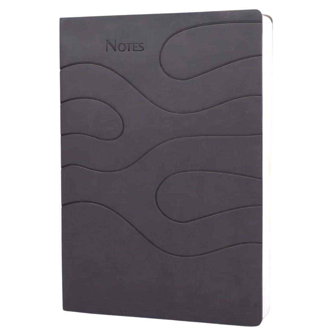 Classic black A5 ribbon notebook with bookmark and memo pages