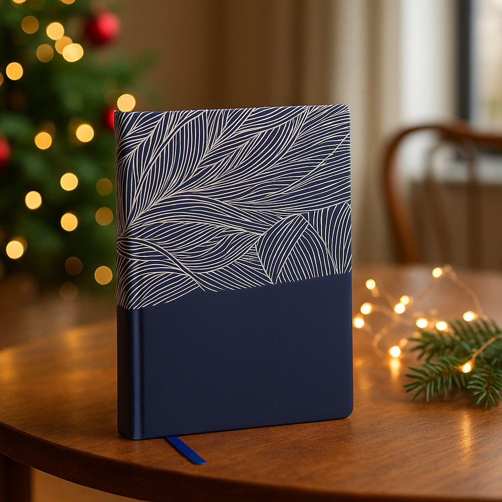 Leaf A5 notebook with memorandum and bookmark ribbon in lifestyle setting