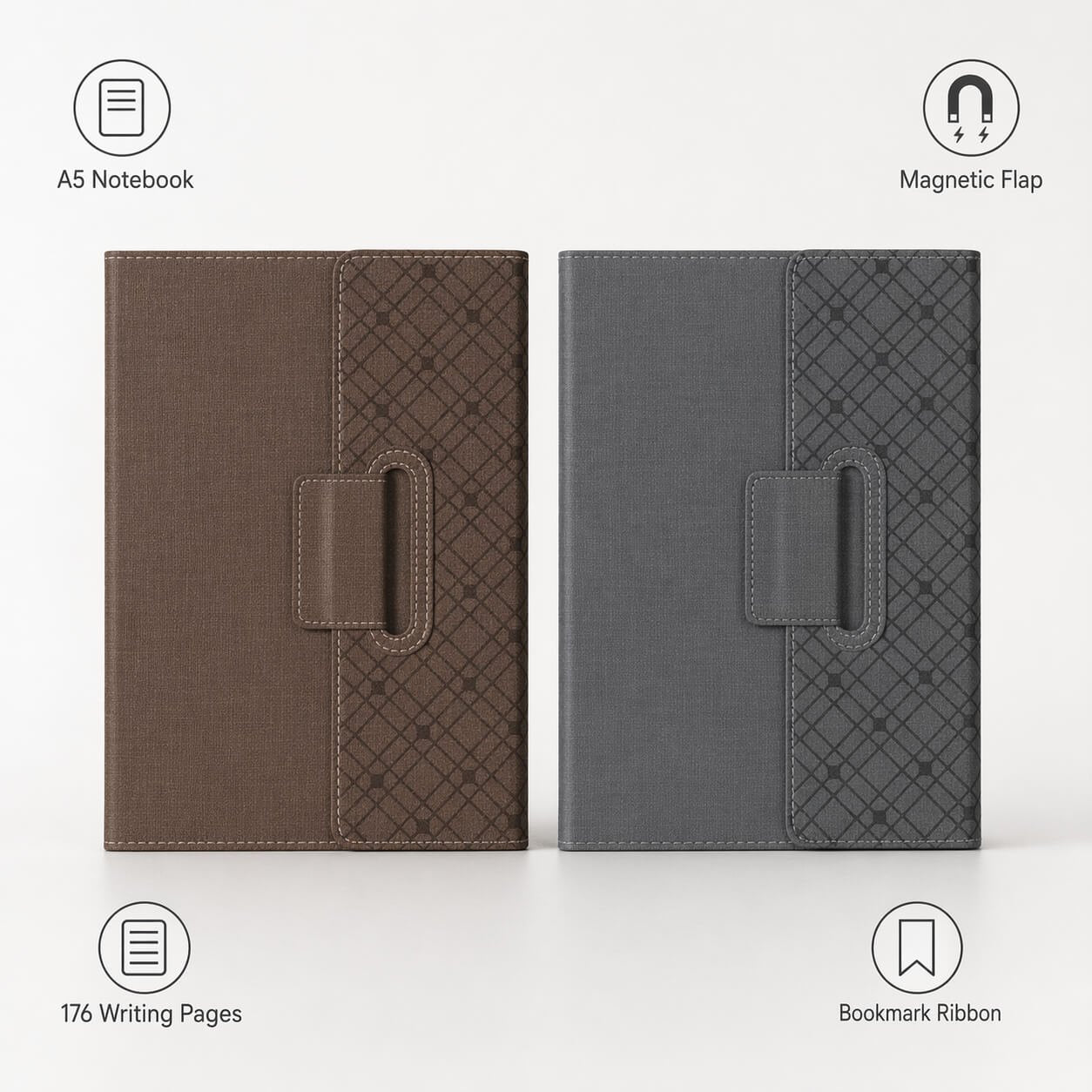FoldBook Nook: A5 Notebook with magnetic flap closure  — corporate gift