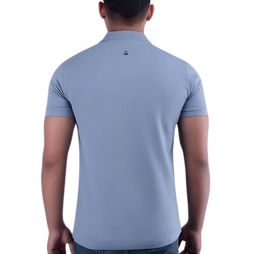 UCB Men’s Polo T-Shirt – Powder Blue, 100% Cotton
