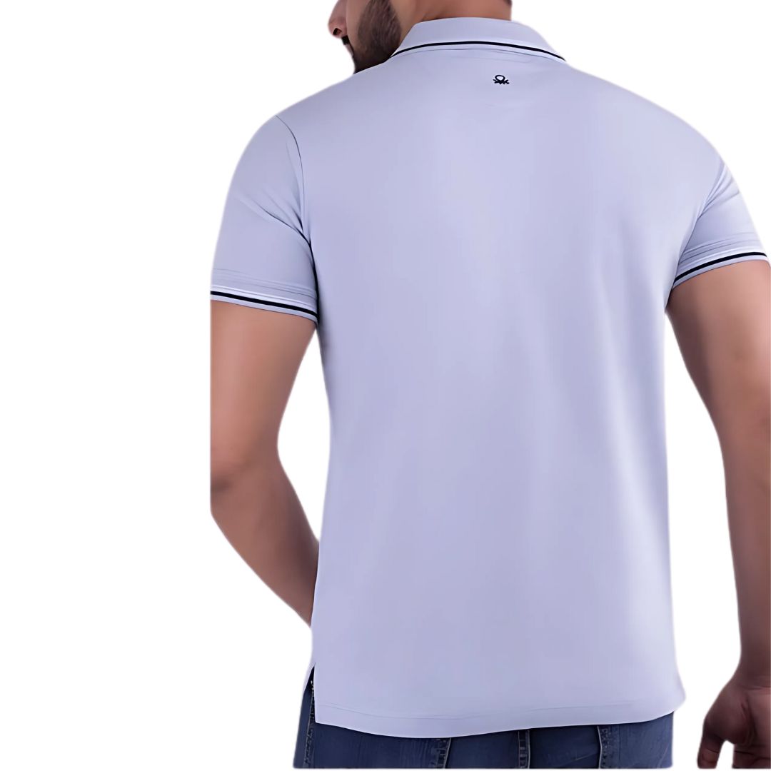 Benetton UCB Polo T-Shirt Steel Grey – Back View