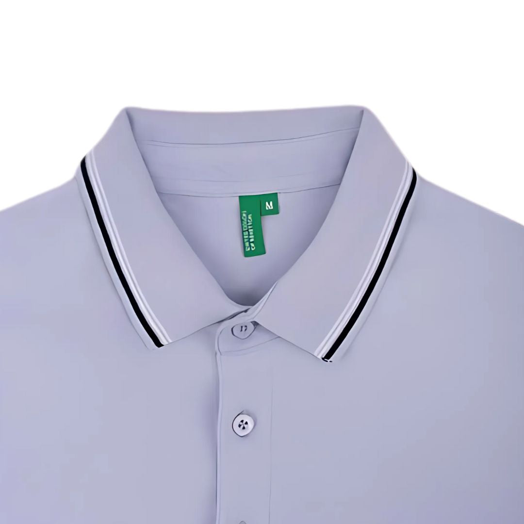 Benetton UCB Polo T-Shirt Steel Grey – Collar Detail