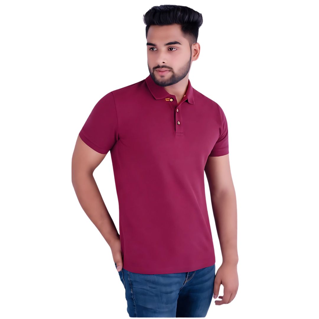 Benetton UCB Polo T-Shirt – Wine (100% Cotton)