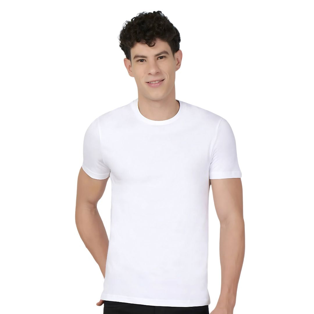 United Colors of Benetton Round Neck Cotton T-Shirt (White)