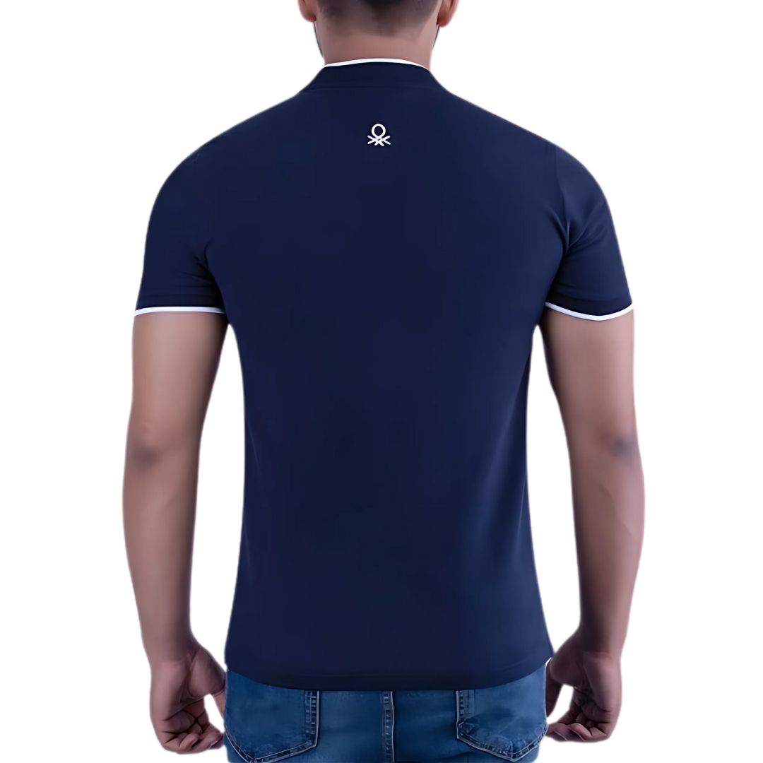 Benetton UCB Polo T-Shirt – Jonny Collar (Navy Blue)