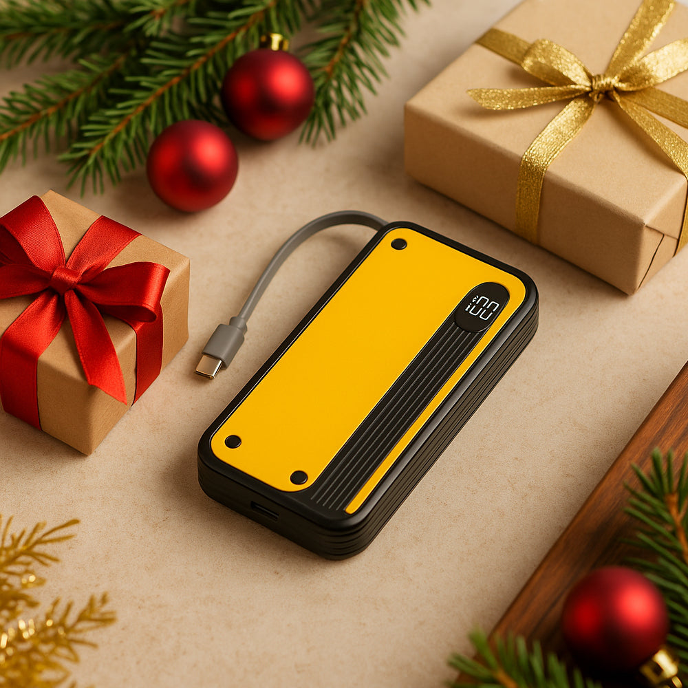 ZapX 10 Power Bank with digital display and in-built cables, 10,000 mAh fast charging