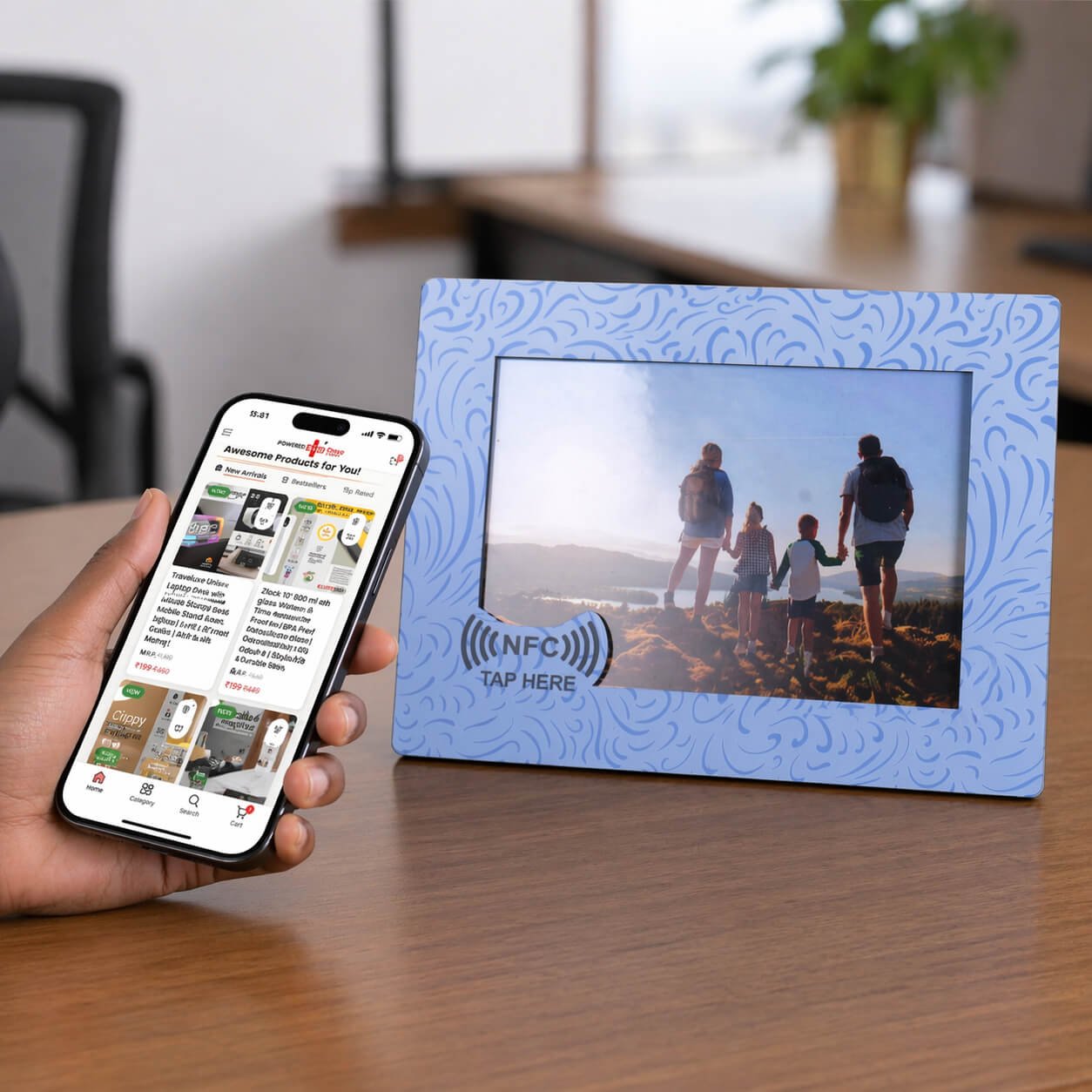 TapFrame: Customized High Gloss Photo Frame in MDF with NFC tag  — corporate gift