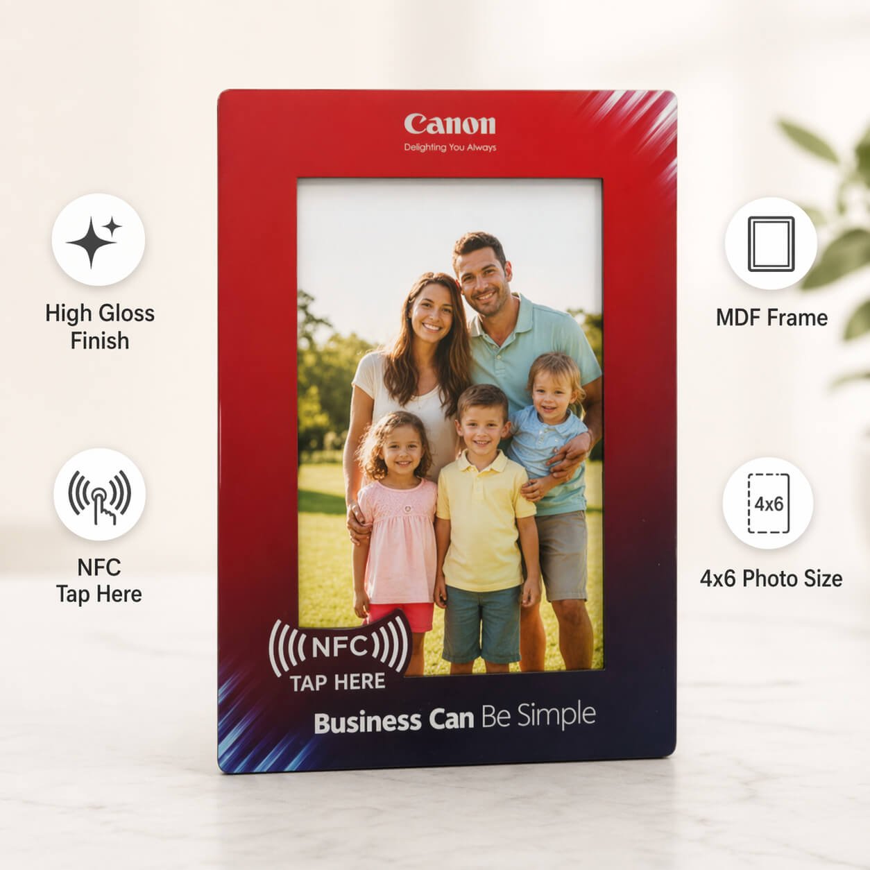 TapFrame: Customized High Gloss Photo Frame in MDF with NFC tag  — corporate gift