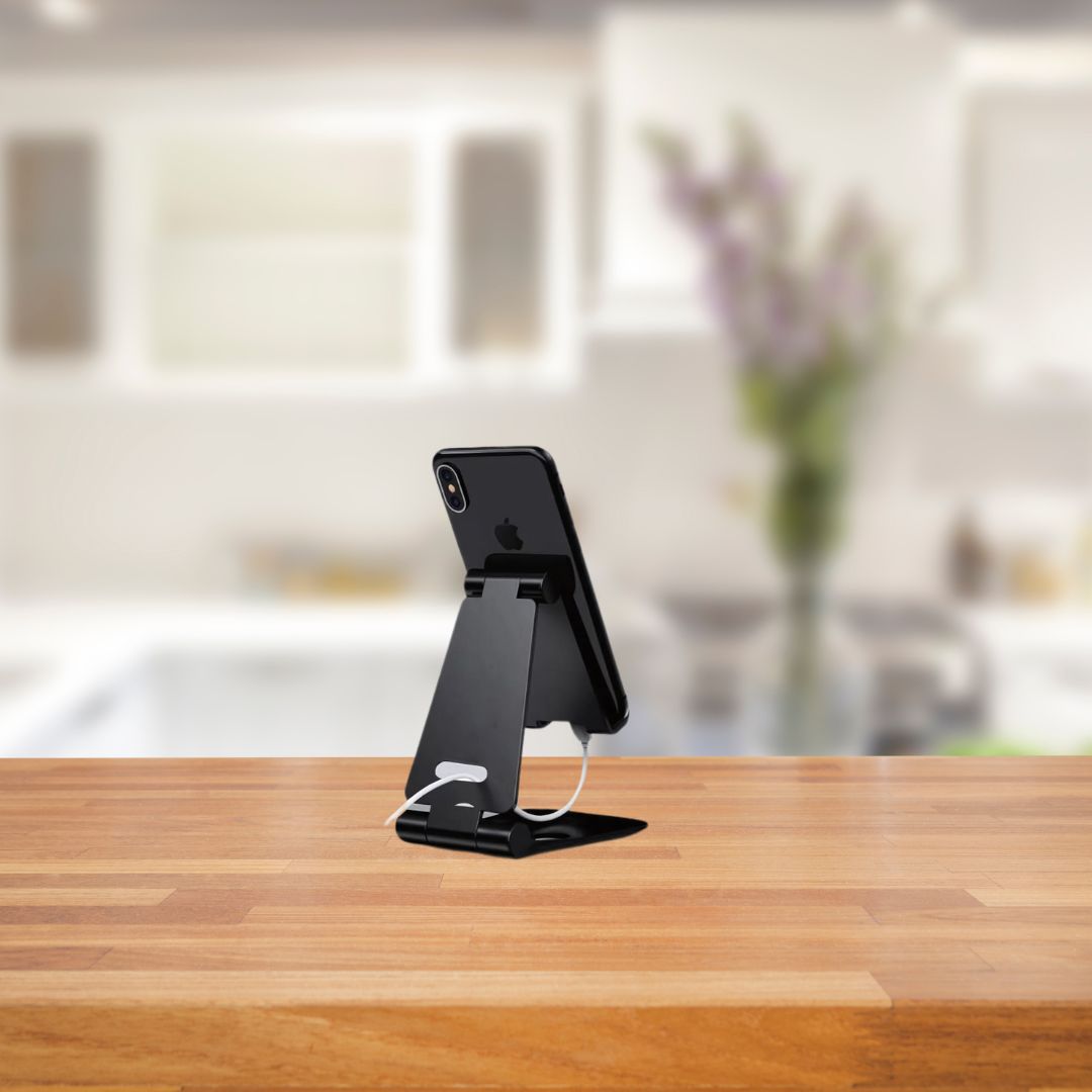 Adjustable folding mobile stand with dual-angle support