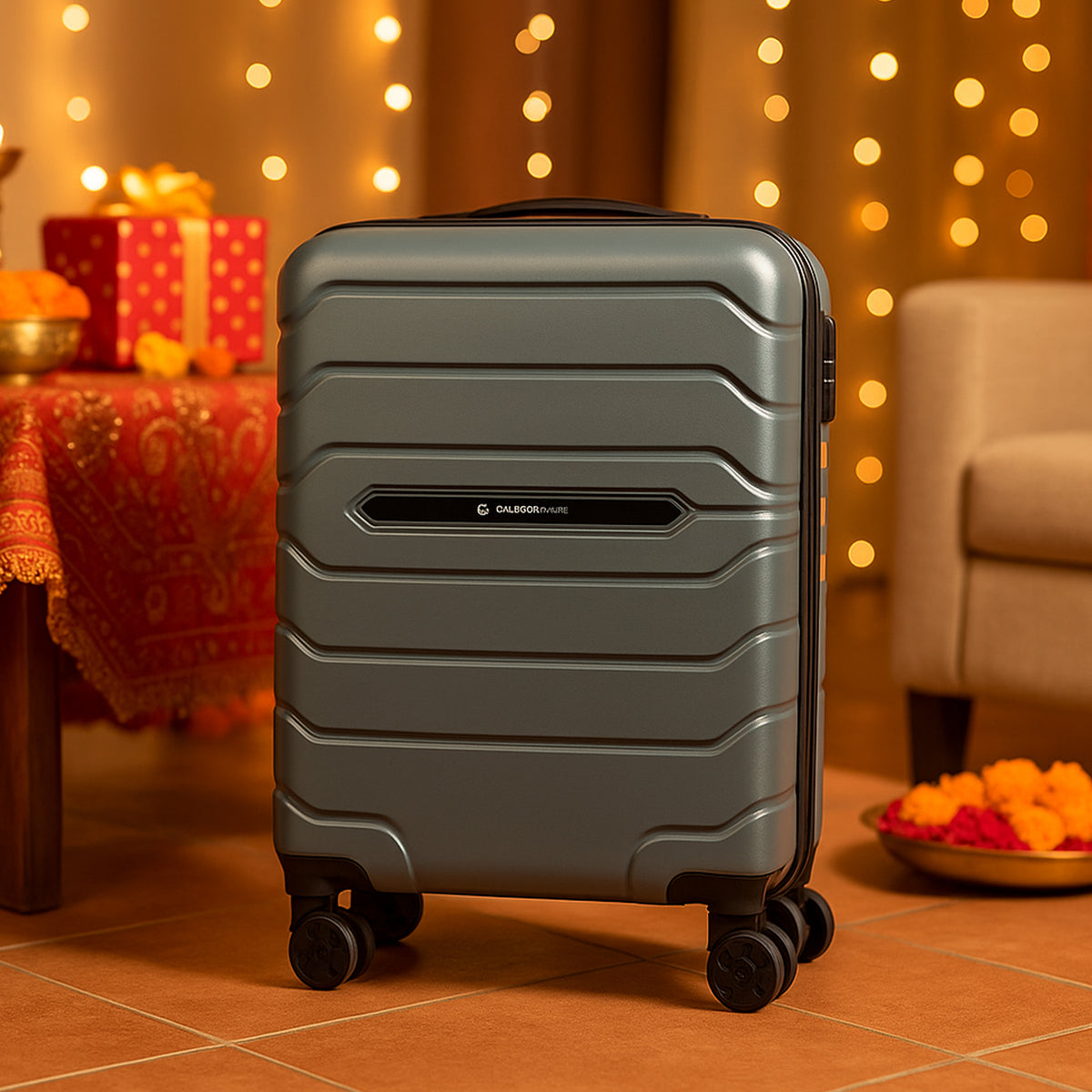 Open view of Castillo Milano cabin size 20 inch luggage strolley with compartments