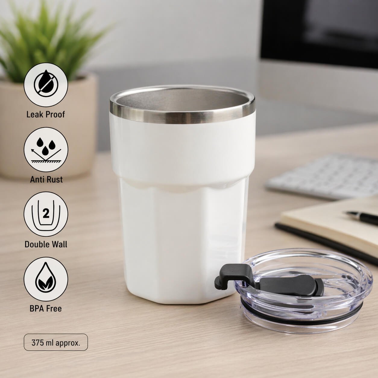 Brighto Shine : Rechargeable LED lamp White — corporate gift