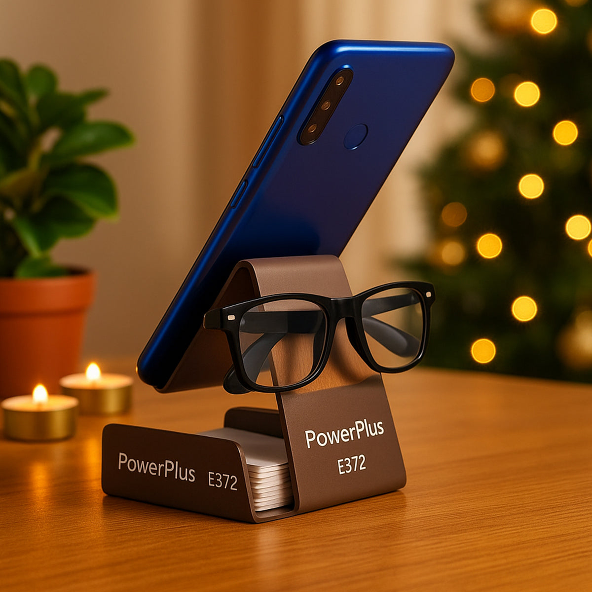 E372 – Metal Phone Stand with Writing Pad &amp; Spectacle Holder