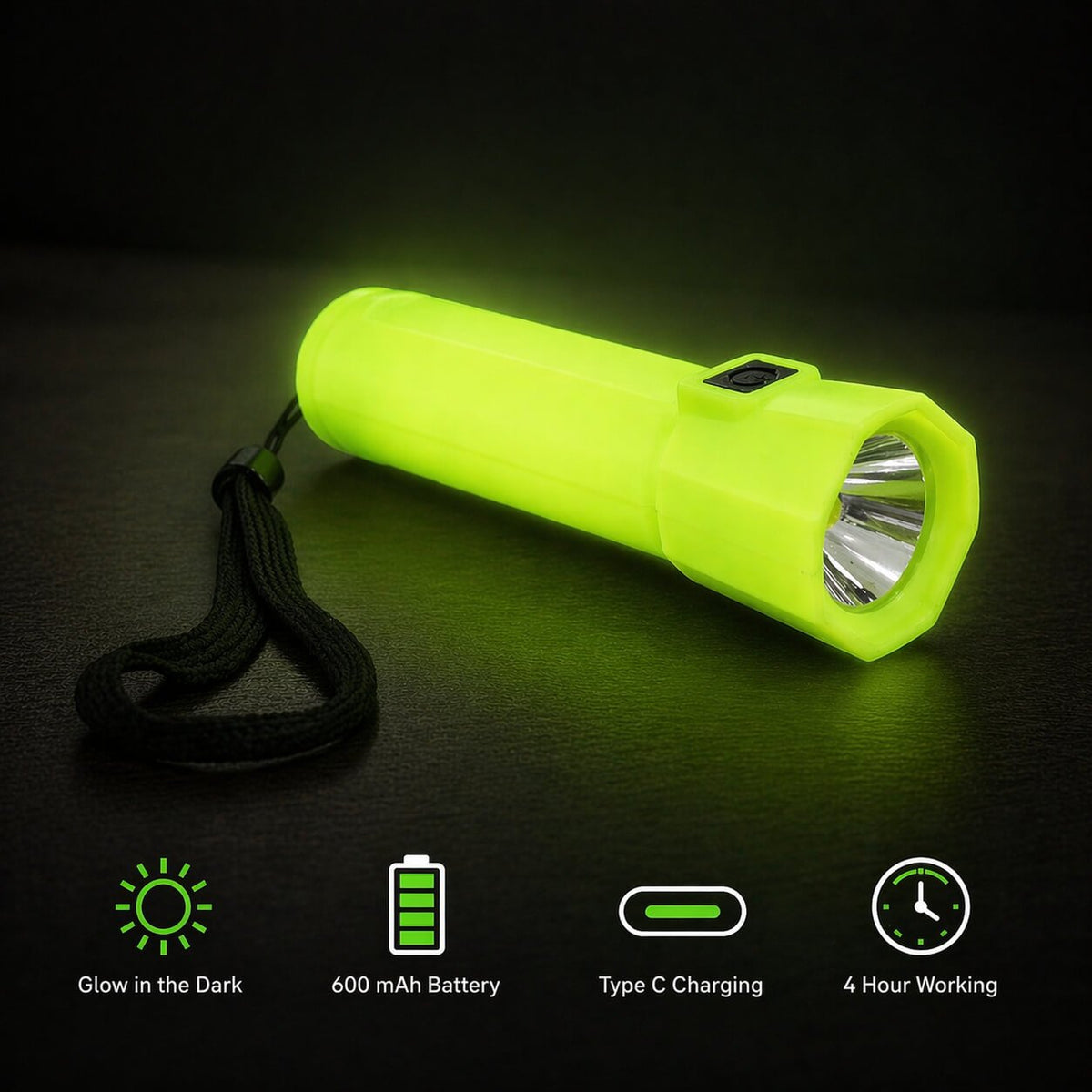 Atom Radium: Rechargeable torch with Glow in the Dark function  — corporate gift