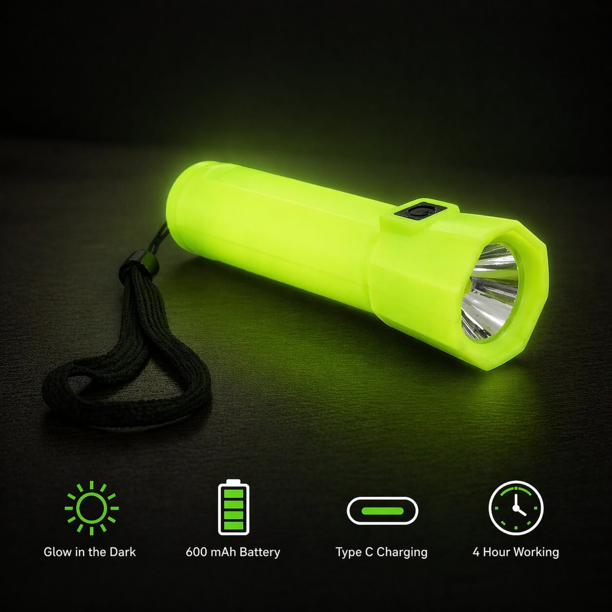 Atom Radium: Rechargeable torch with Glow in the Dark function  — corporate gift