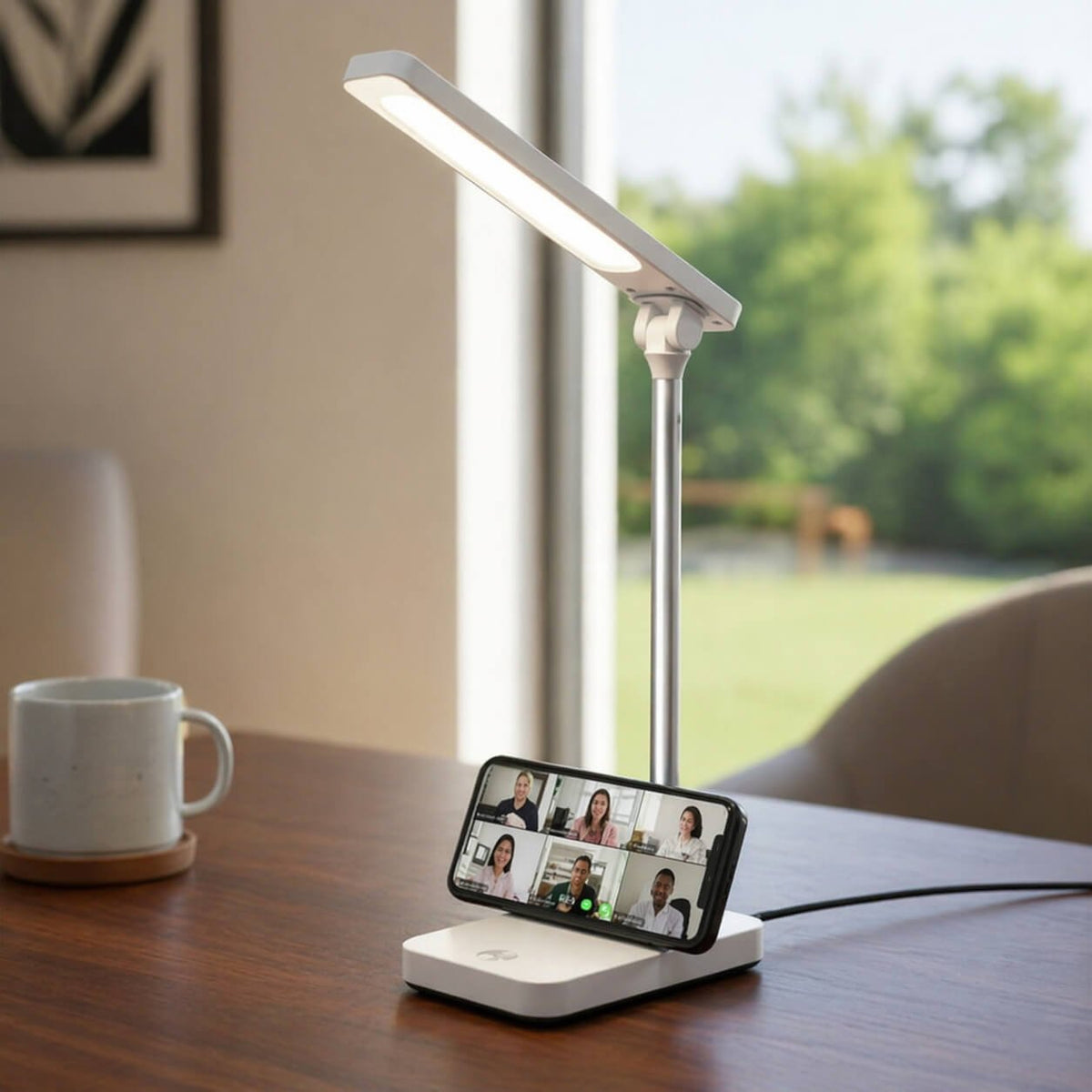 Metalix: Rechargeable Sleek metal neck LED lamp & Phone stand  — corporate gift