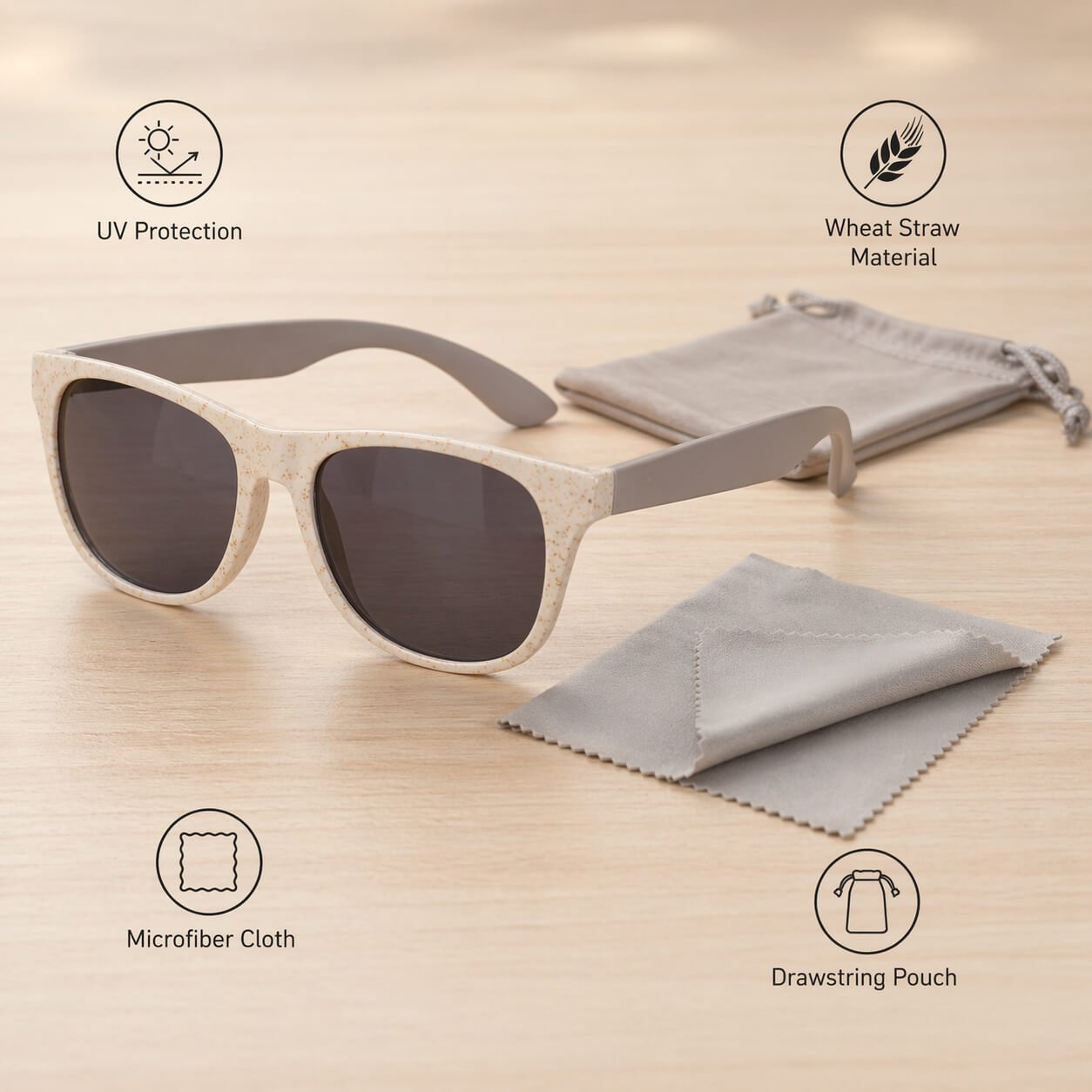 EcoLens: UV protection sunglasses in Wheat straw material  — corporate gift