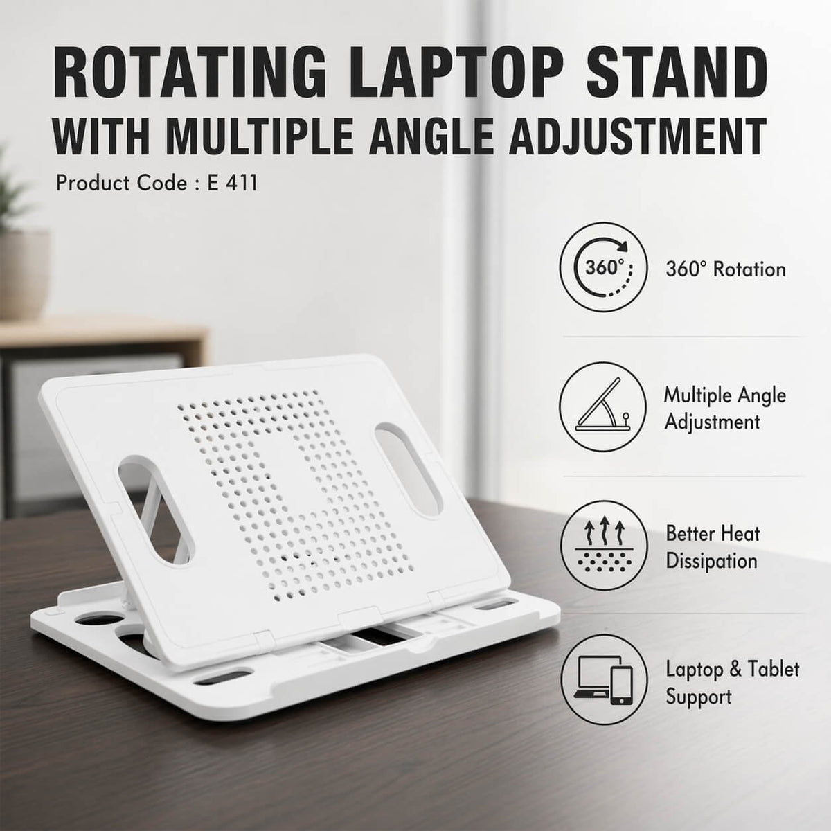 Rotating laptop stand with Multiple Angle adjustment  — corporate gift