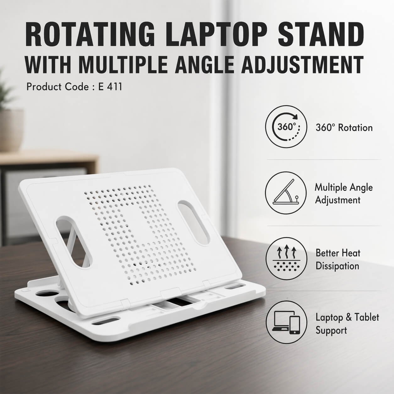 Rotating laptop stand with Multiple Angle adjustment  — corporate gift