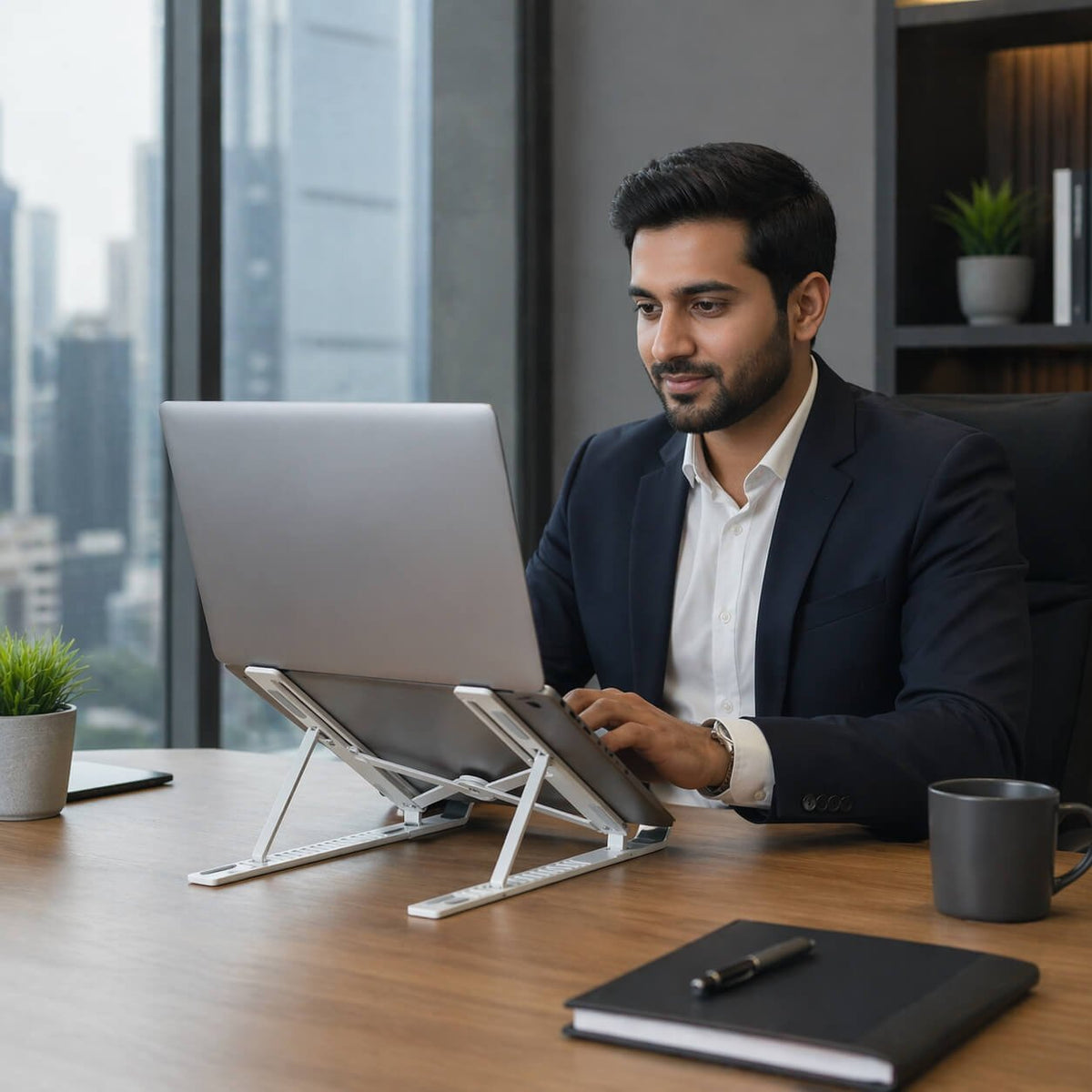 Folding laptop stand with Multiple Angle adjustment  — corporate gift