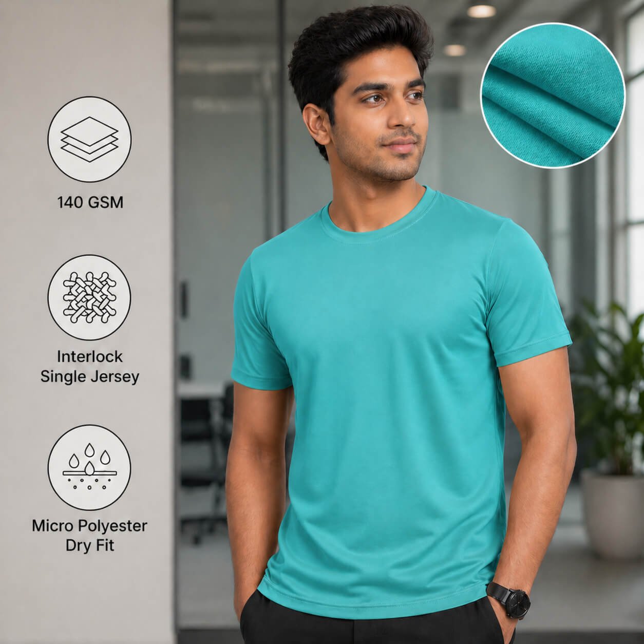 Eagles Acqa Green round-neck T-shirt for corporate gifting