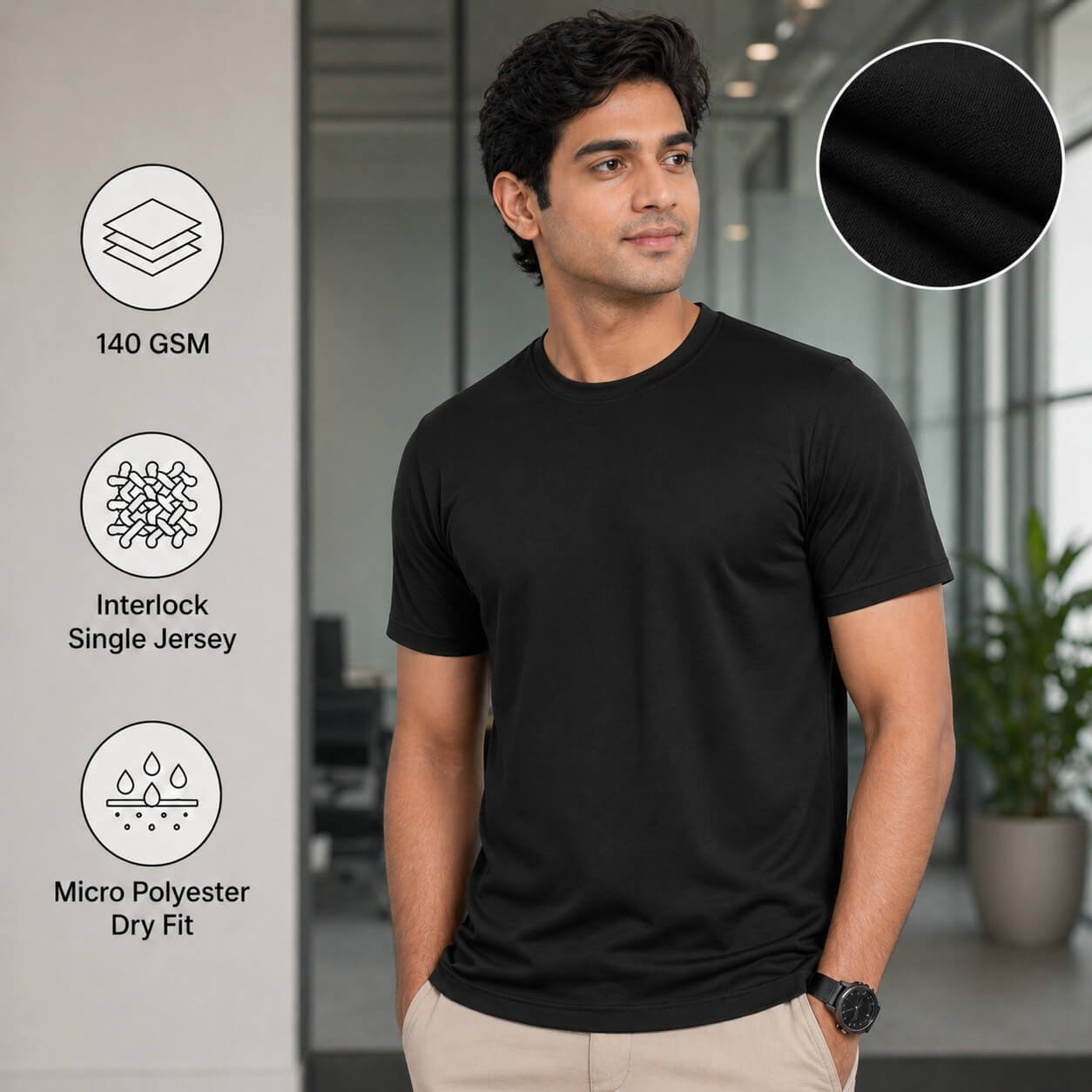 Eagles Black round-neck T-shirt for corporate gifting