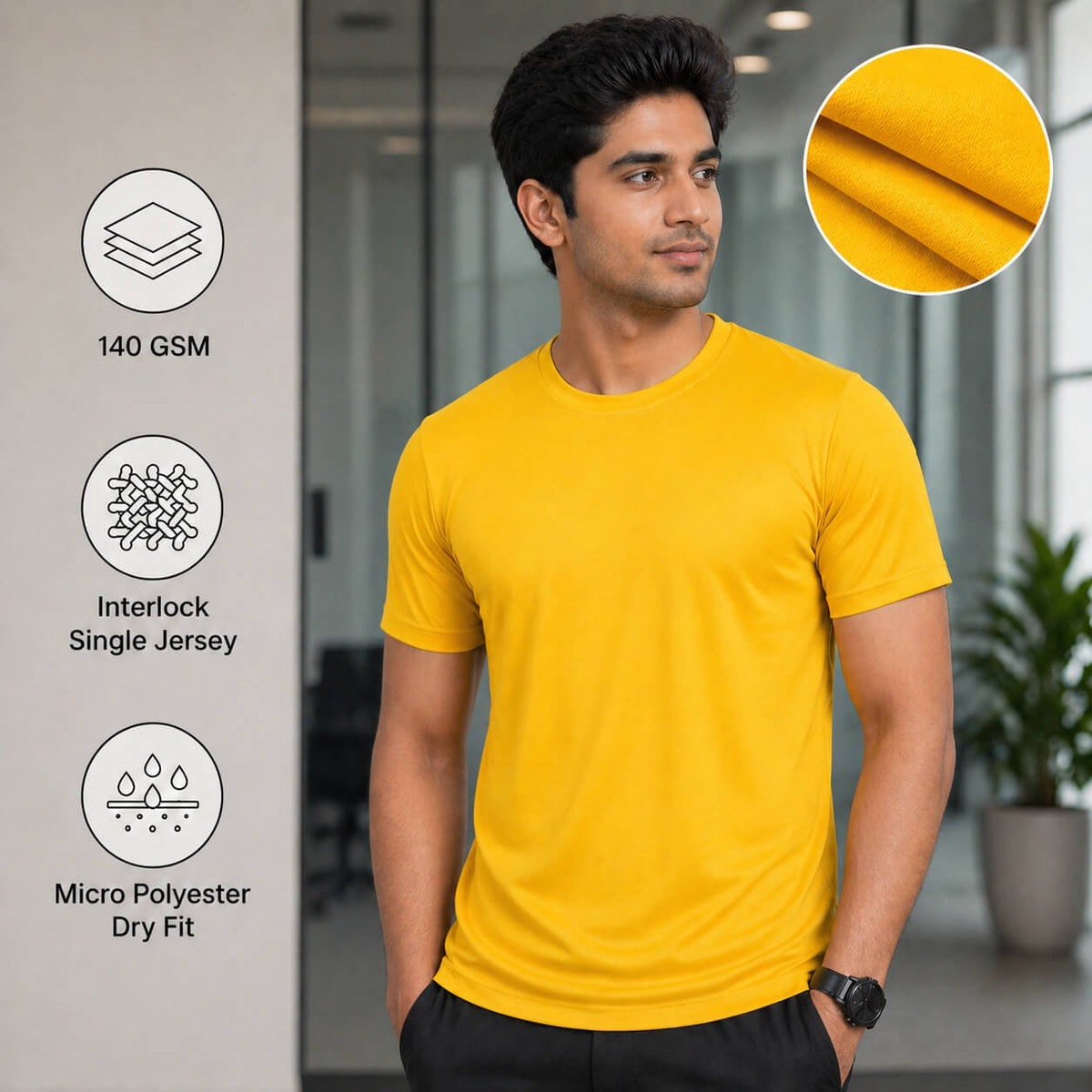 Eagles Golden Yellow round-neck T-shirt for corporate gifting